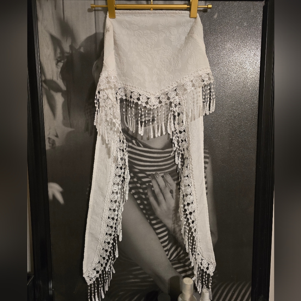 White Crop Tie Up Top